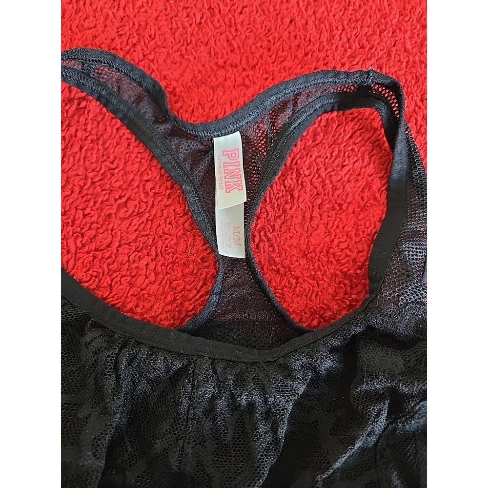 Victoria Secret Pink Bralette Med Black lace Racerback - Picture 4 of 9
